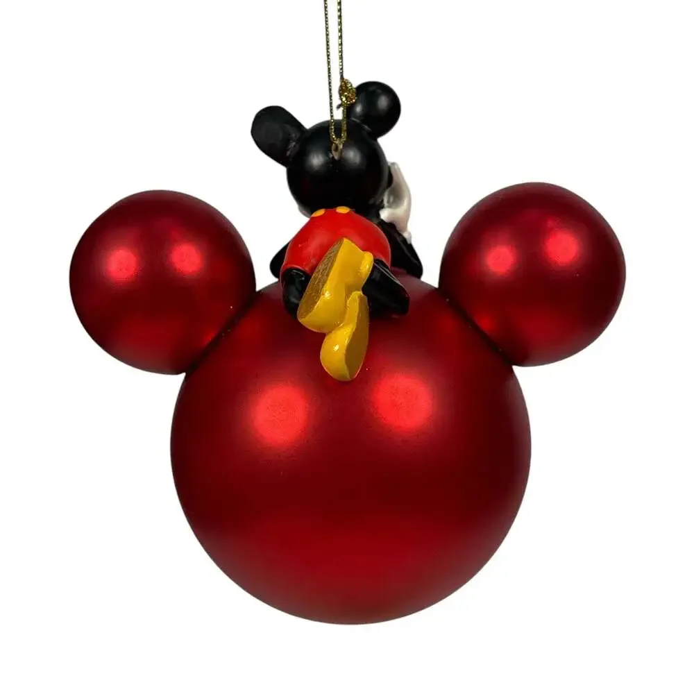 2008 Walt Disney World Red Mickey Mouse Icon Mercury Glass Christmas Ornament